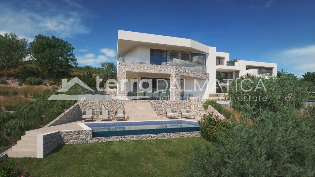 Baugrundstück mit Baugenehmigung für eine Villa, Vinišće – Meerblick