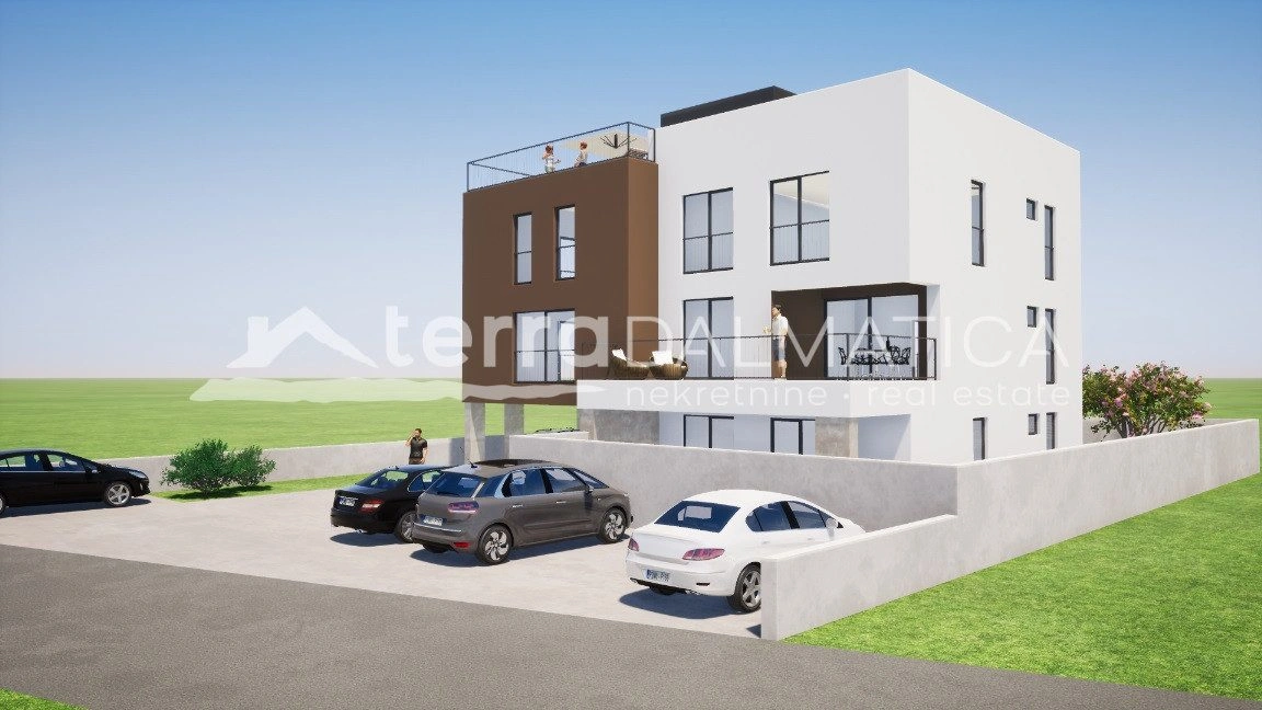 Dreizimmerwohnung im Neubau Zaton mit Dachterrasse