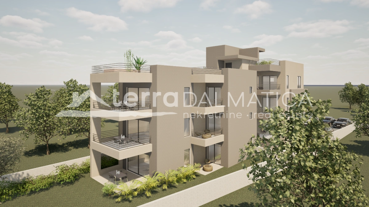 Drei-Zimmer-Wohnung in Bibinje, Neubau mit Meerblick