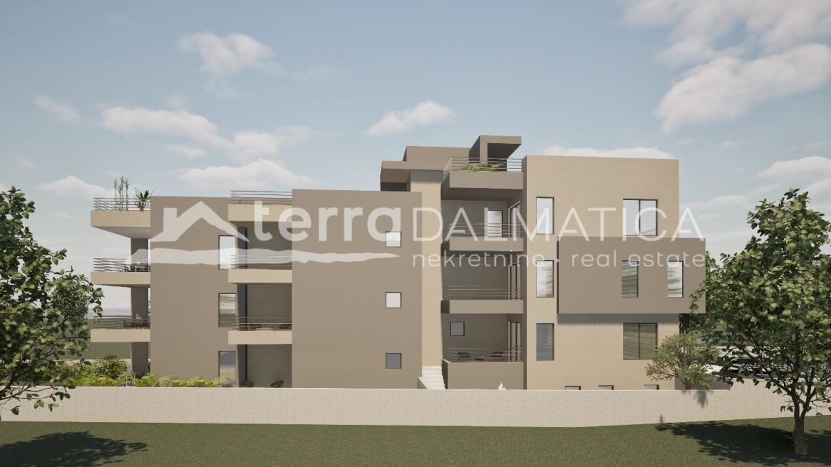 Drei-Zimmer-Wohnung in Bibinje, Neubau mit Meerblick