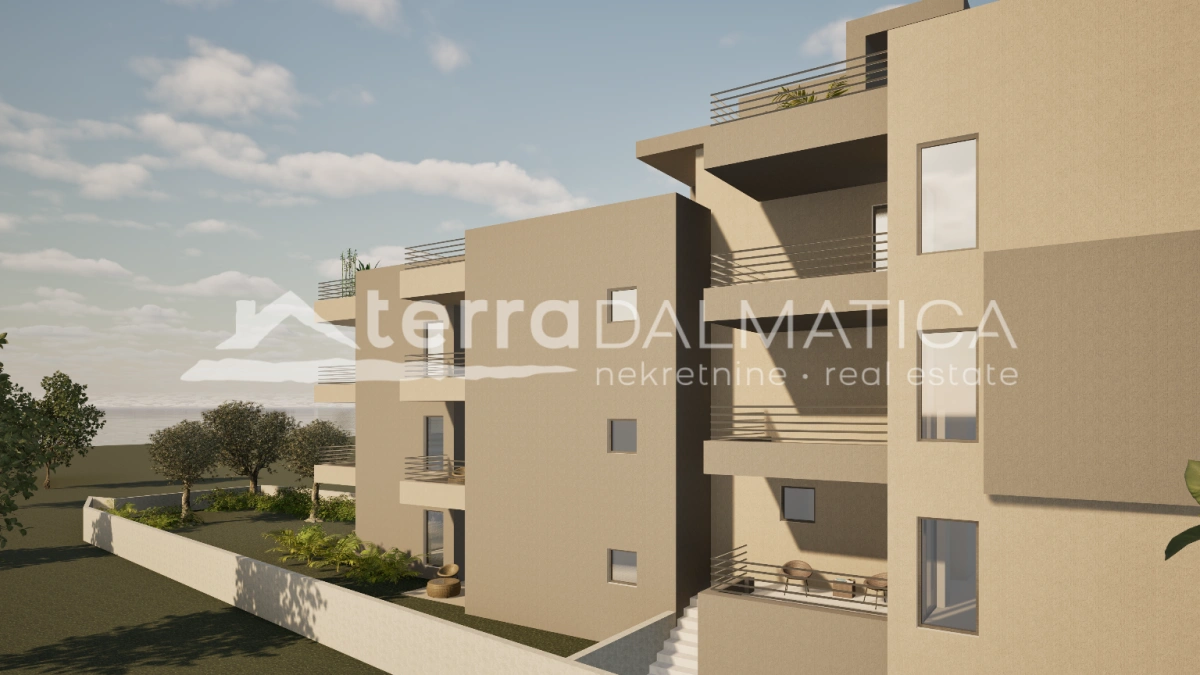 Drei-Zimmer-Wohnung in Bibinje, Neubau mit Meerblick