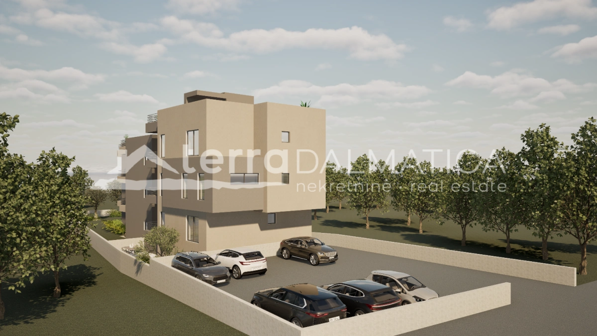 Drei-Zimmer-Wohnung in Bibinje, Neubau mit Meerblick