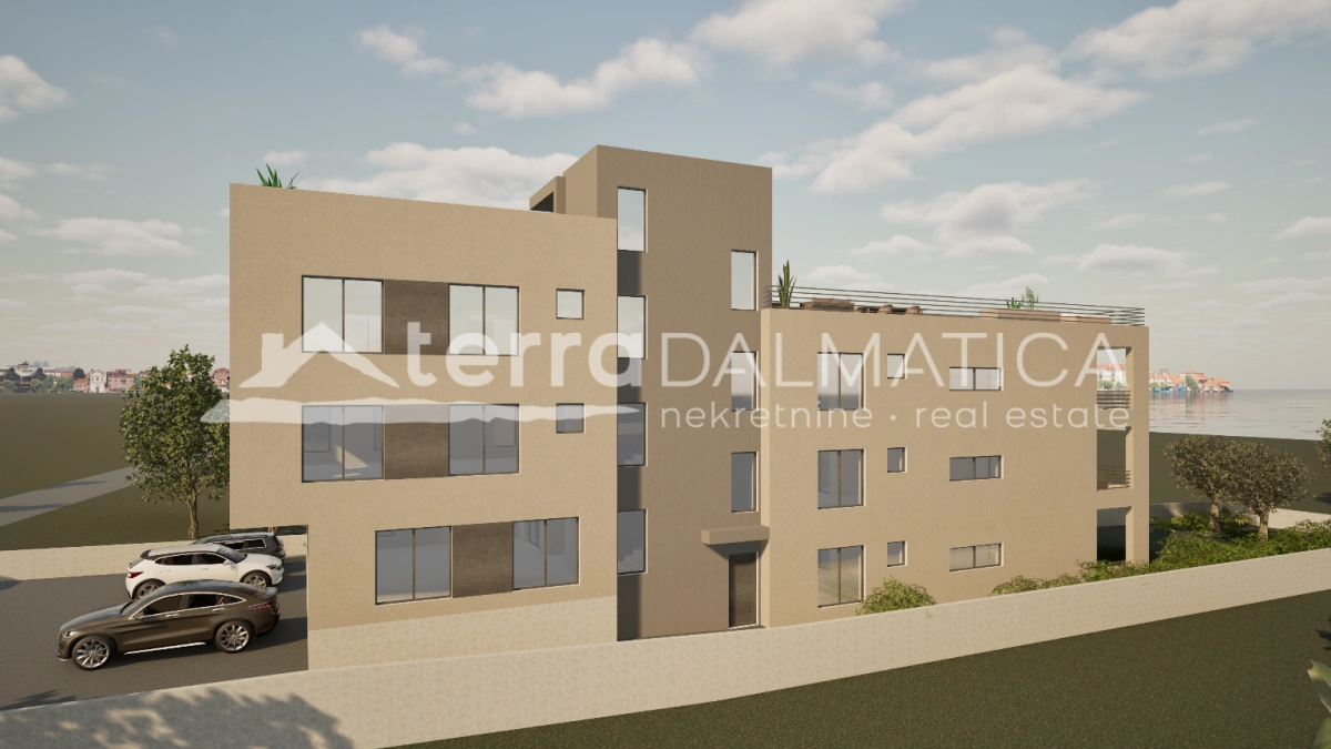 Drei-Zimmer-Wohnung in Bibinje, Neubau mit Meerblick