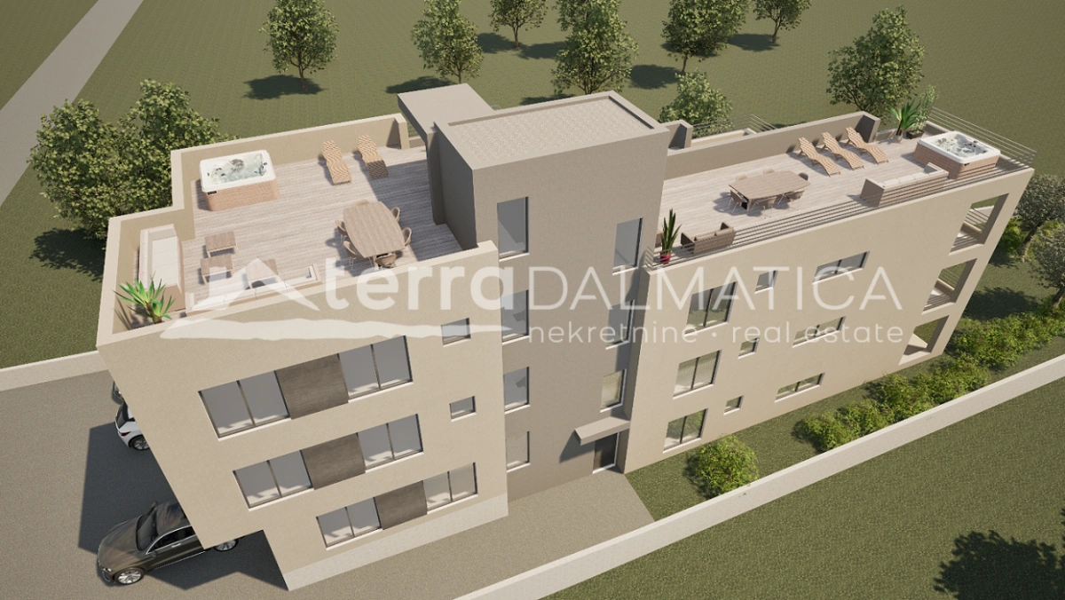 Drei-Zimmer-Wohnung in Bibinje, Neubau mit Meerblick