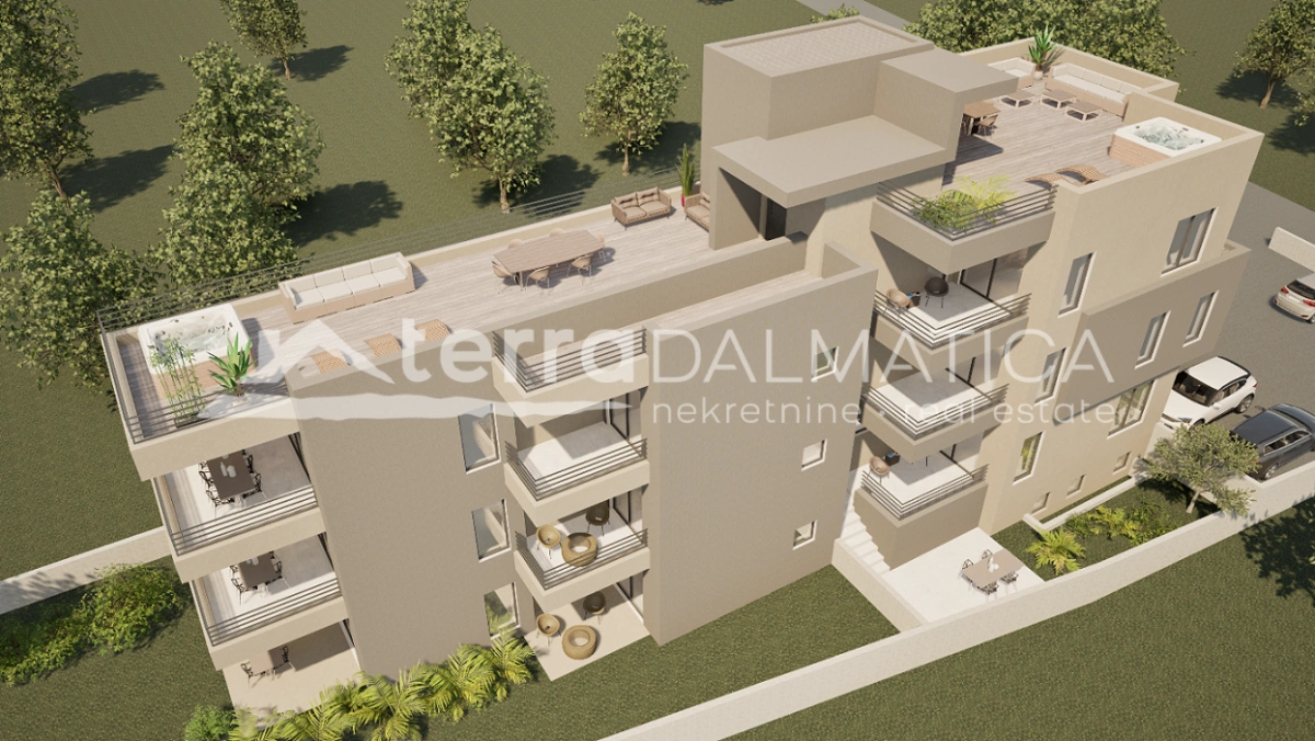 Drei-Zimmer-Wohnung in Bibinje, Neubau mit Meerblick