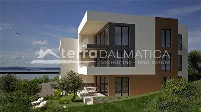 Drei-Zimmer-Wohnung Maslenica, Neubau mit Meerblick