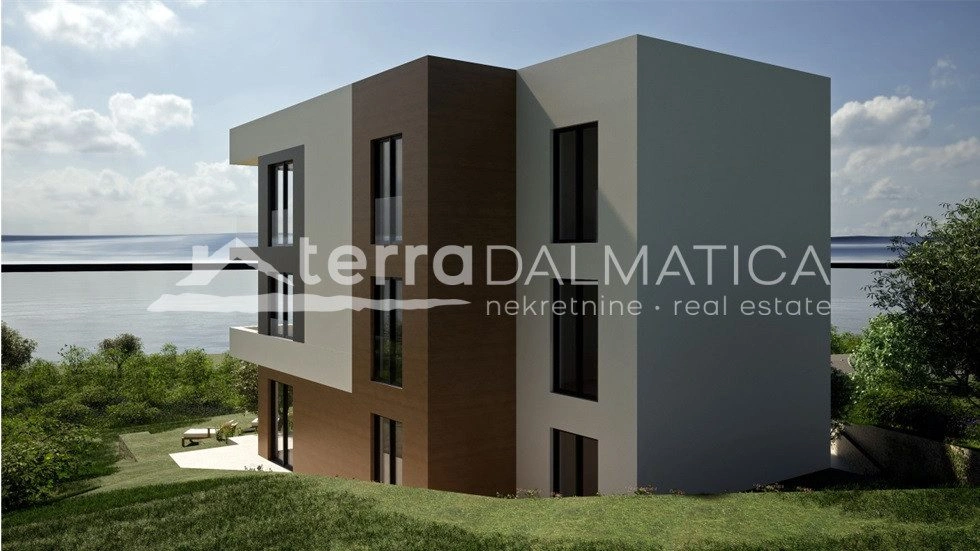 Drei-Zimmer-Wohnung Maslenica, Neubau mit Meerblick
