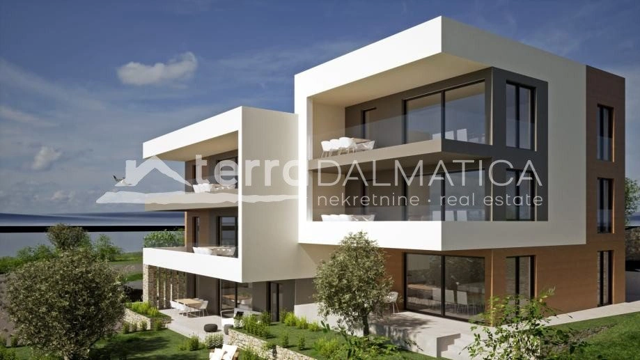 Drei-Zimmer-Wohnung Maslenica, Neubau mit Meerblick