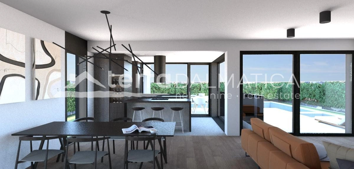 Neues Haus Privlaka mit Swimmingpool und Meerblick