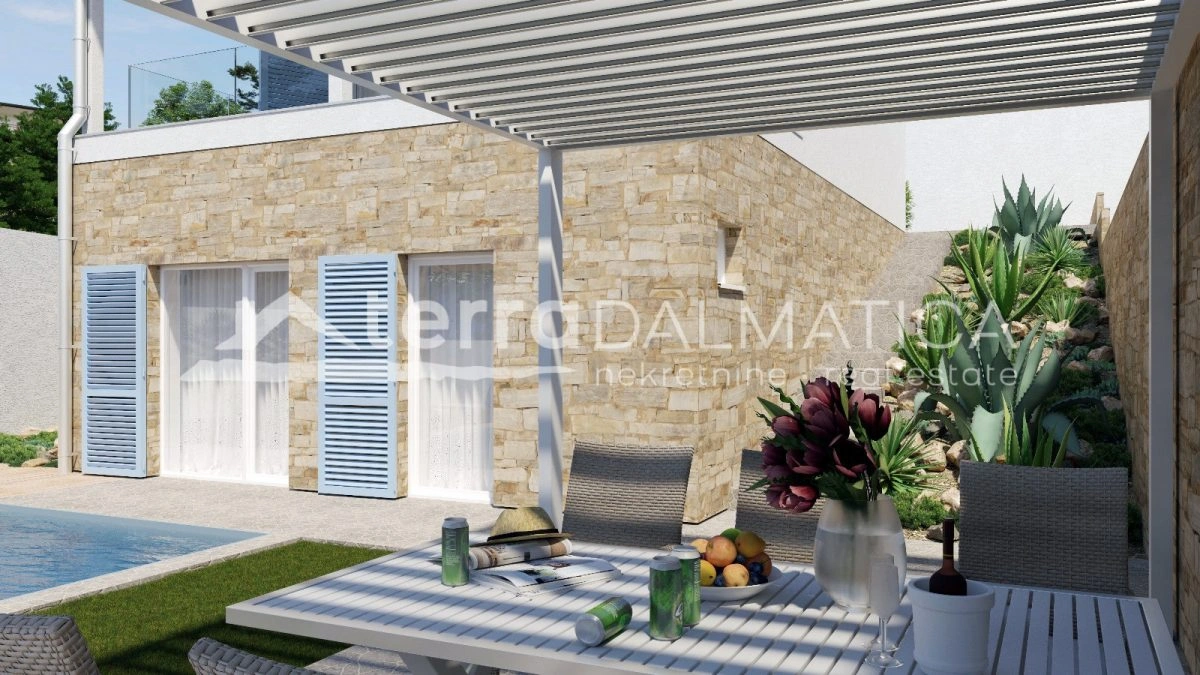 Nova vila Starigrad s bazenom i pogledom na more