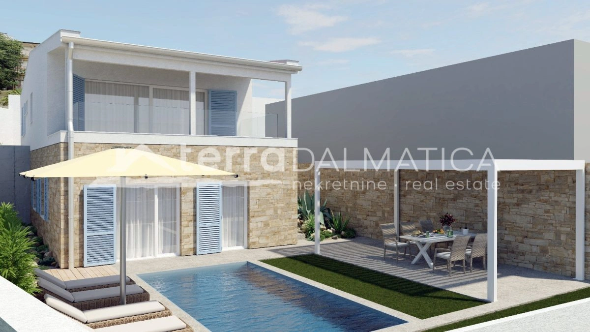 Nova vila Starigrad s bazenom i pogledom na more