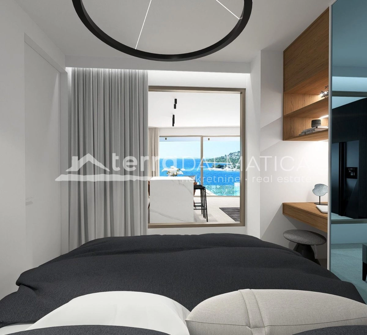 Penthouse in Grebaštica mit Meerblick, Swimmingpool und Dachterrasse
