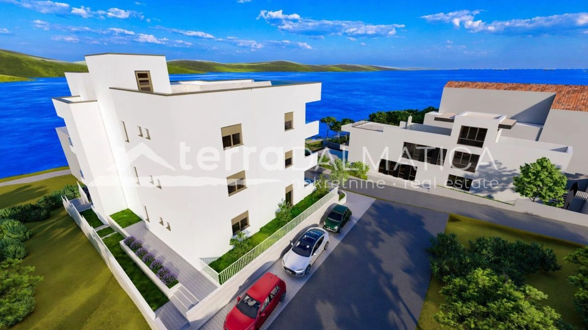 Penthouse in Grebaštica mit Meerblick, Swimmingpool und Dachterrasse
