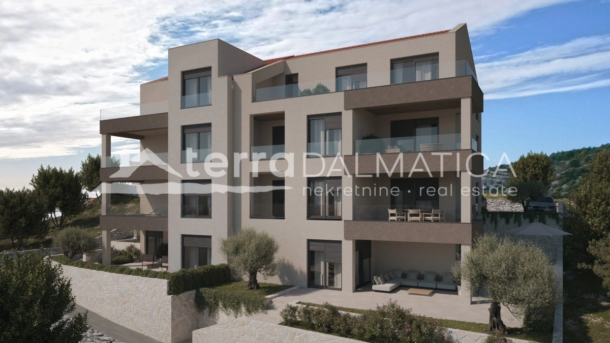 Apartment in Stivašnica – Neubau mit Terrasse und Meerblick