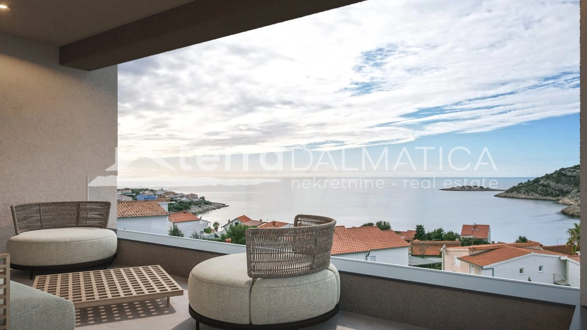 Apartment in Stivašnica – Neubau mit Meerblick und 2 Parkplätzen
