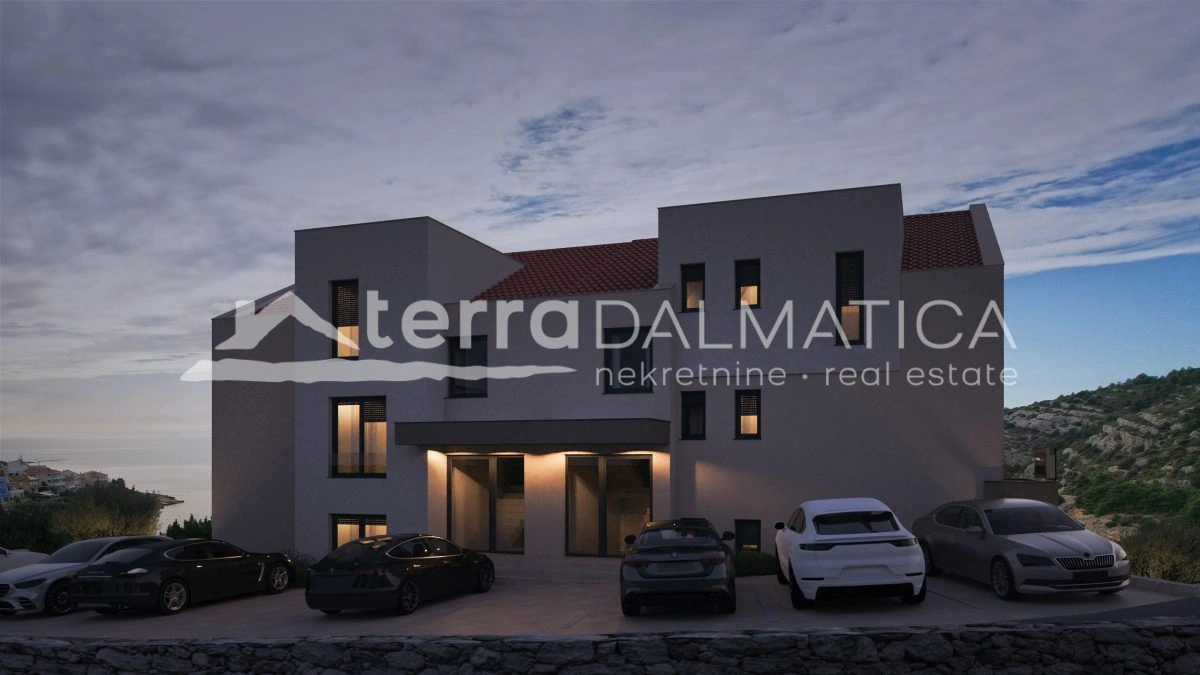 Apartment in Stivašnica – Neubau mit Meerblick und 2 Parkplätzen