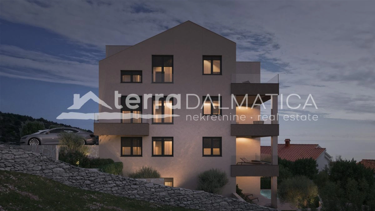 Apartment in Stivašnica – Neubau mit Meerblick und 2 Parkplätzen