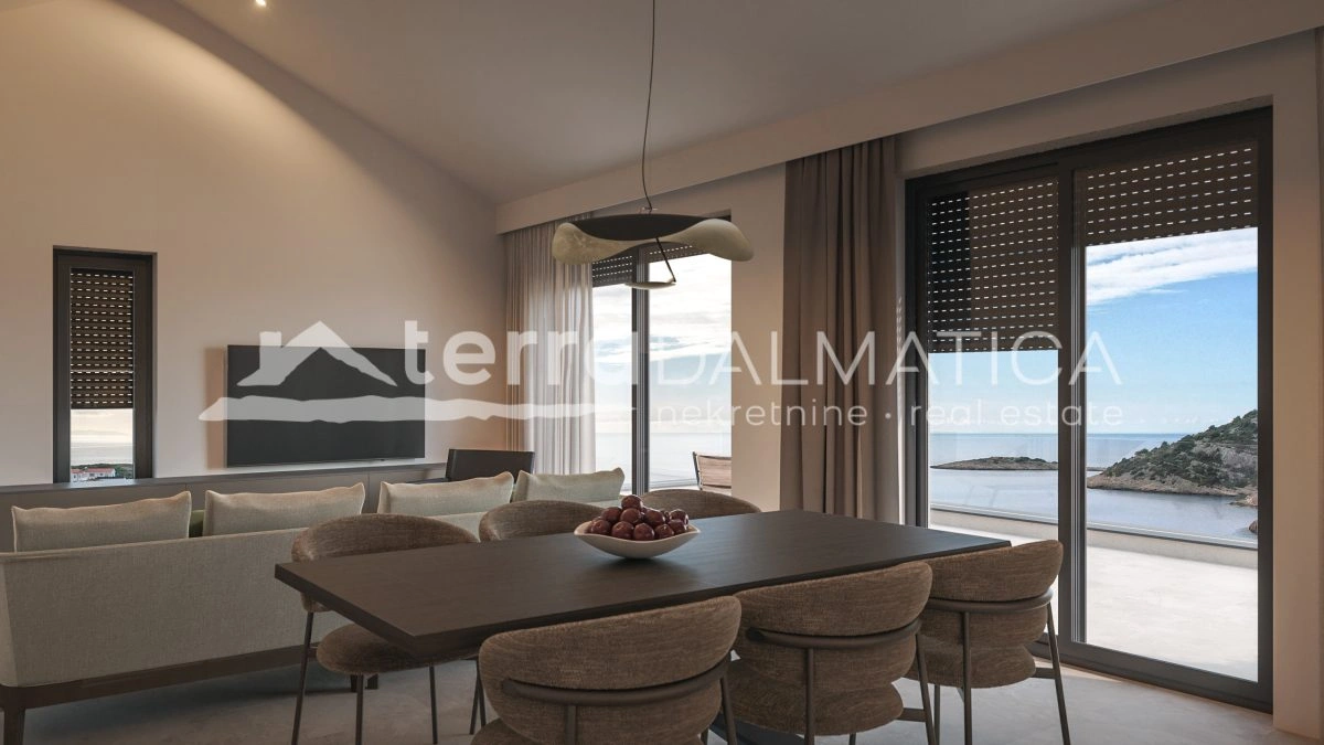 Apartment in Stivašnica – Neubau mit Meerblick und Parkplatz