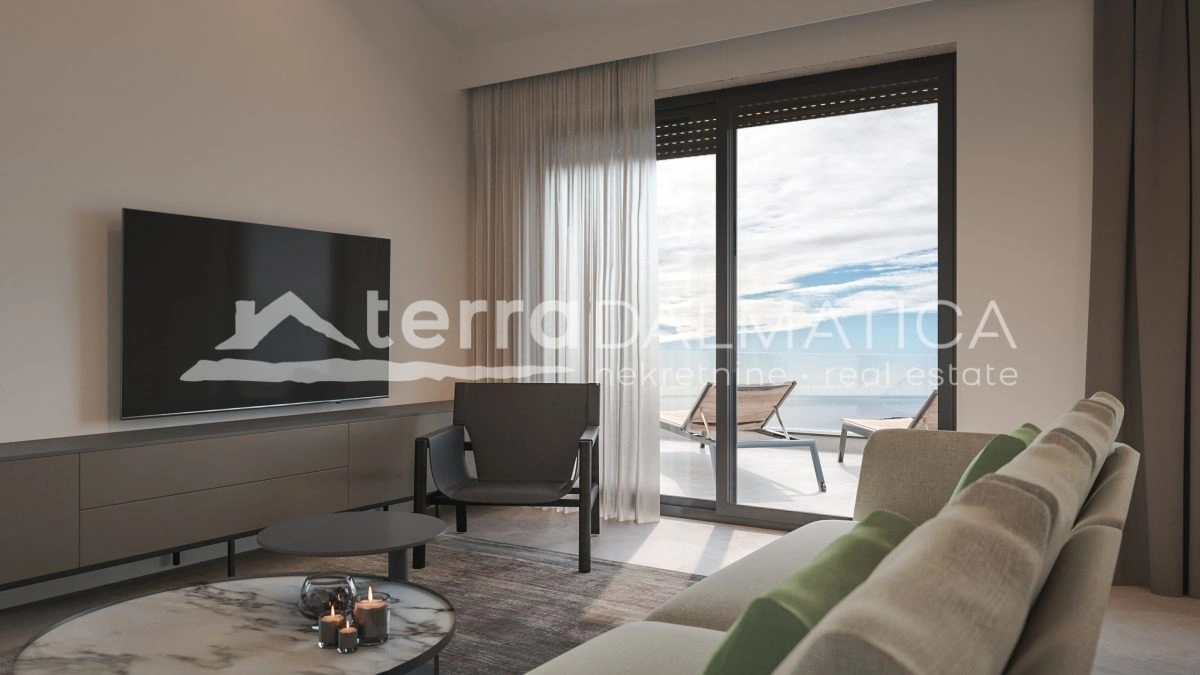 Apartment in Stivašnica – Neubau mit Meerblick und Parkplatz