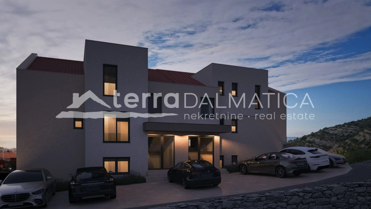Maisonette-Wohnung in Stivašnica – Neubau mit Meerblick und 61 m² Terrasse