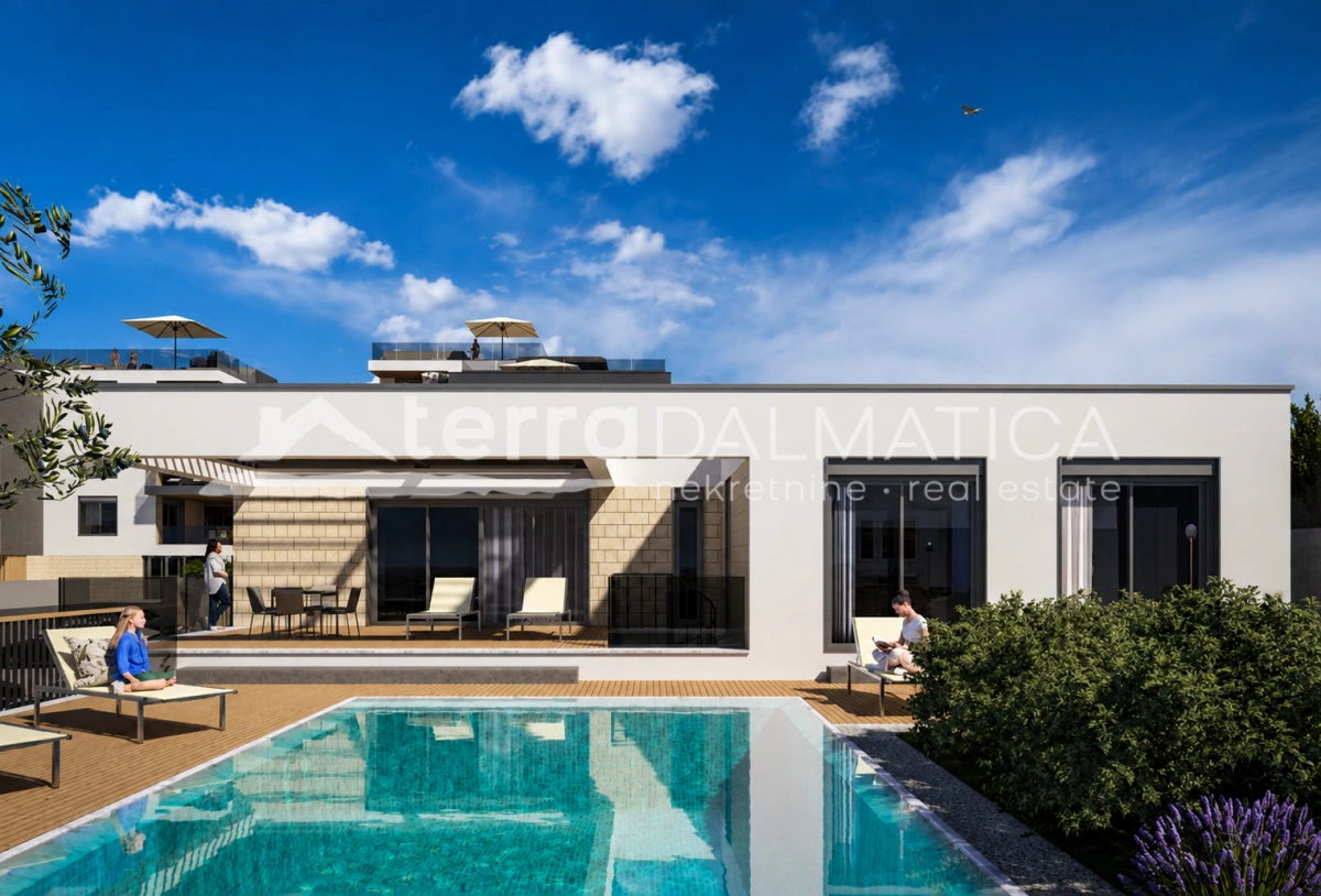 Villa in Primošten, 90 m vom Meer entfernt, mit 47 m² großem Swimmingpool, Sauna und Garten