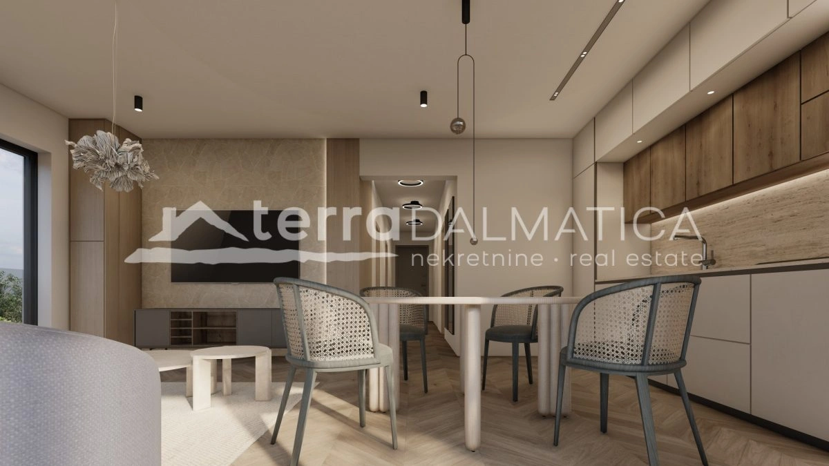 Neubau, Sv. Filip i Jakov – Dachterrasse mit Meerblick, Aufzug und Garage