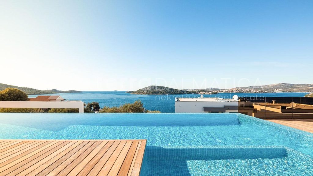 Surroundings of Rogoznica, luxurious villa with stunning sea view