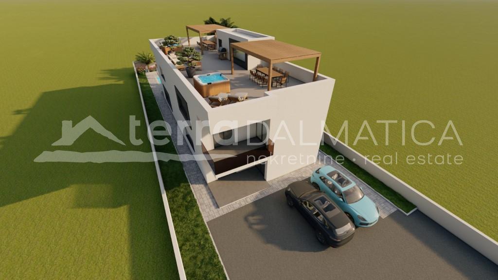 Vodice – Apartament z przestronnym tarasem na dachu i widokiem panoramicznym